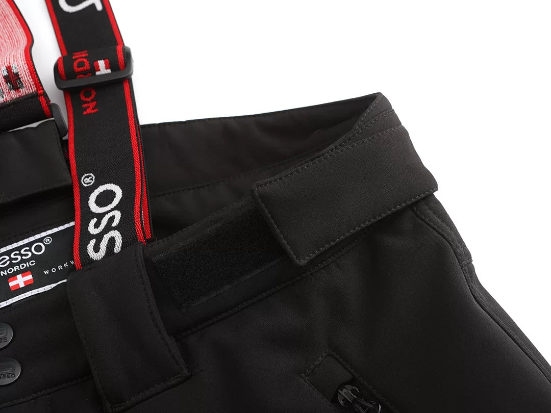 BARNABI_HVJ, PANTALON D'HIVER SOFTSHELL PESSO, NOIR/JAUNE