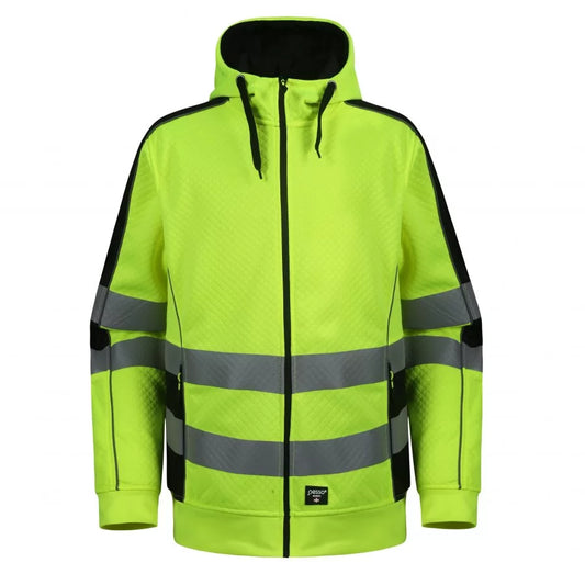 FL05_G, SWEAT À CAPUCHE EN POLAIRE ZIPPÉ CHAUD PESSO, JAUNE