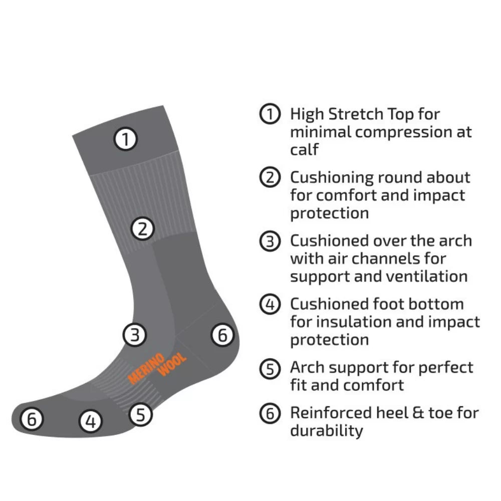 KOMER, CHAUSSETTES THERMIQUES PESSO MERINO