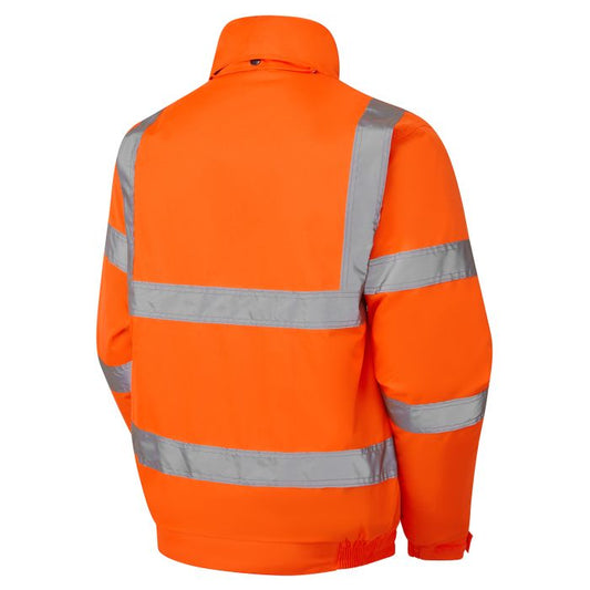 SHV-0548 Supertouch Hi Vis Orange Fleece Lined Bomber Jacket