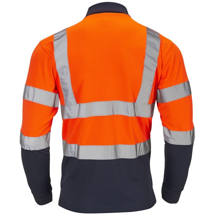 SHV-30L89 Supertouch Hi-Vis 2 Tone Orange Long Sleeve Polo Shirt