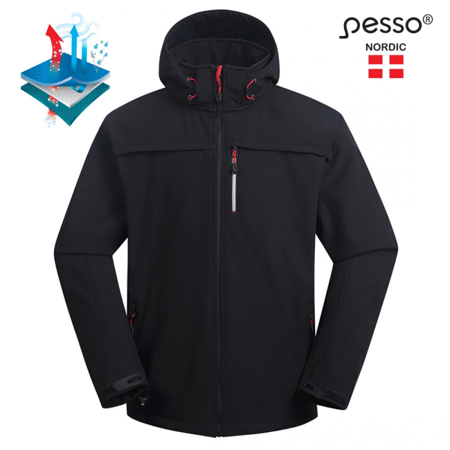 ATLANTA_B, SoftShell Jacket Pesso ATLANTA, black