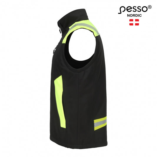 VESTA , SOFTSHELL VEST PESSO SOFTBLACK, BLACK YELLOW