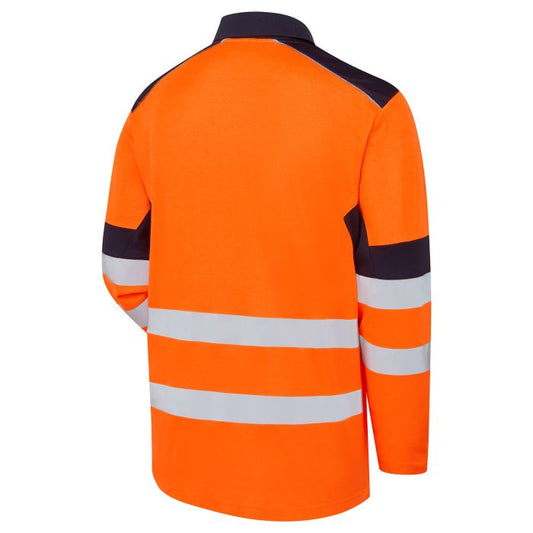 SYH-305D Supertousch System Hi-Vis Eco Orange CottonCool Long Sleeve Polo