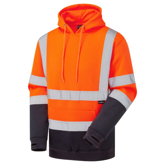 3718 Supertouch Hi Vis Orange 2 Tone Hooded Sweatshirt