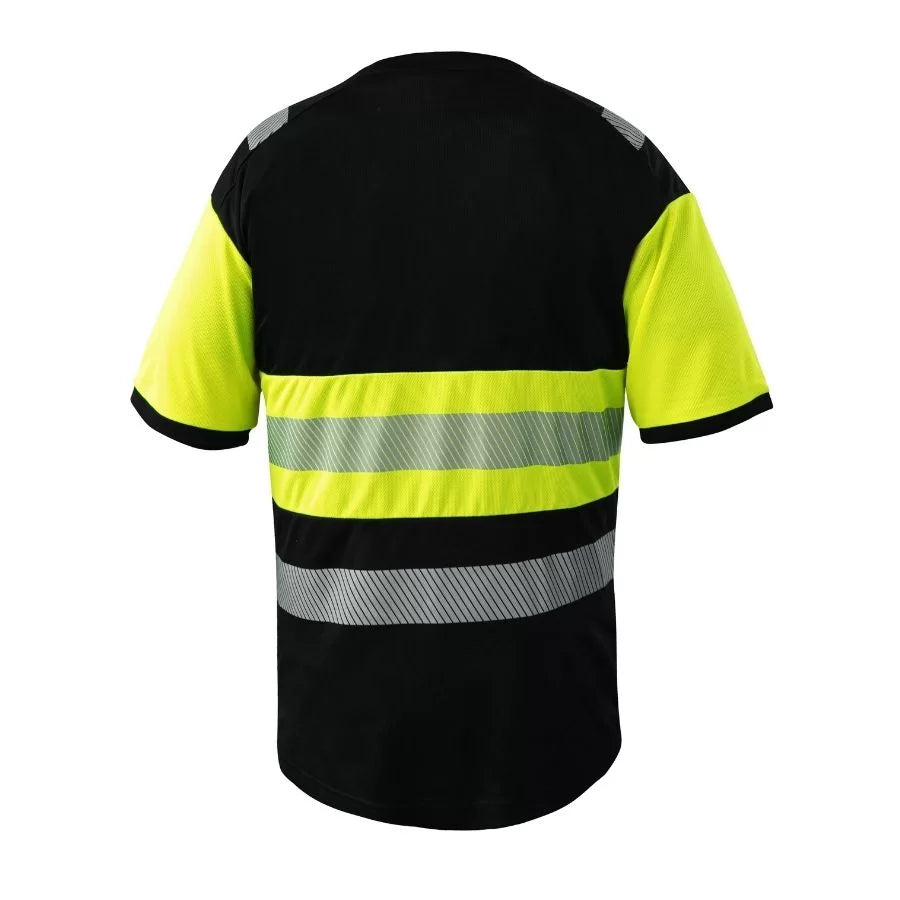 HVM_J, T-SHIRT HAUTE VISIBILITÉ PESSO, NOIR-JAUNE