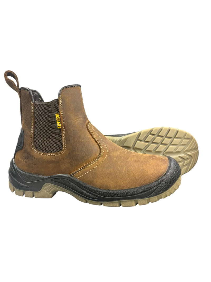 ME116 BUFFALO SLIP ON SAFETY BOOT (BROWN)