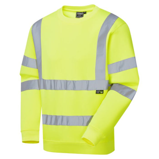 5684 Supertouch Hi Vis Yellow Crew Neck Sweatshirt