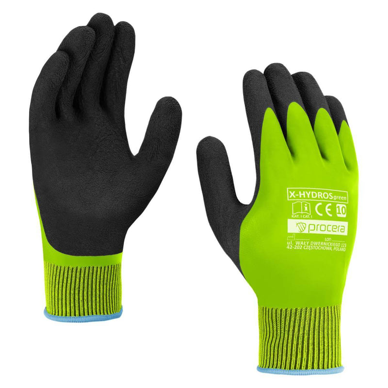 X-HYDROS DOUBLE LATEX-COATED PROTECTIVE GLOVES (Green)