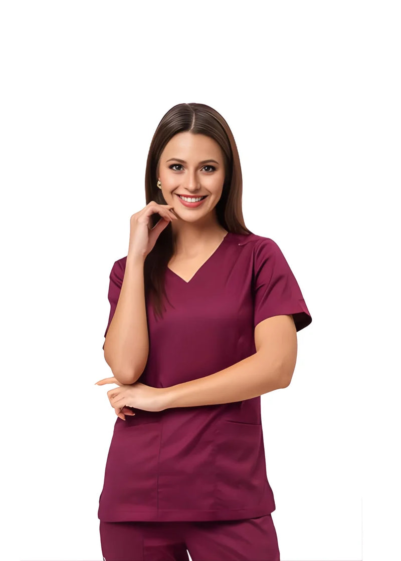 PHILTEX Ladies Stretch Polyester Scrub (Burgundy)