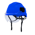 Helmet with visor, Climax Cupro hardhat chin strap 54-61