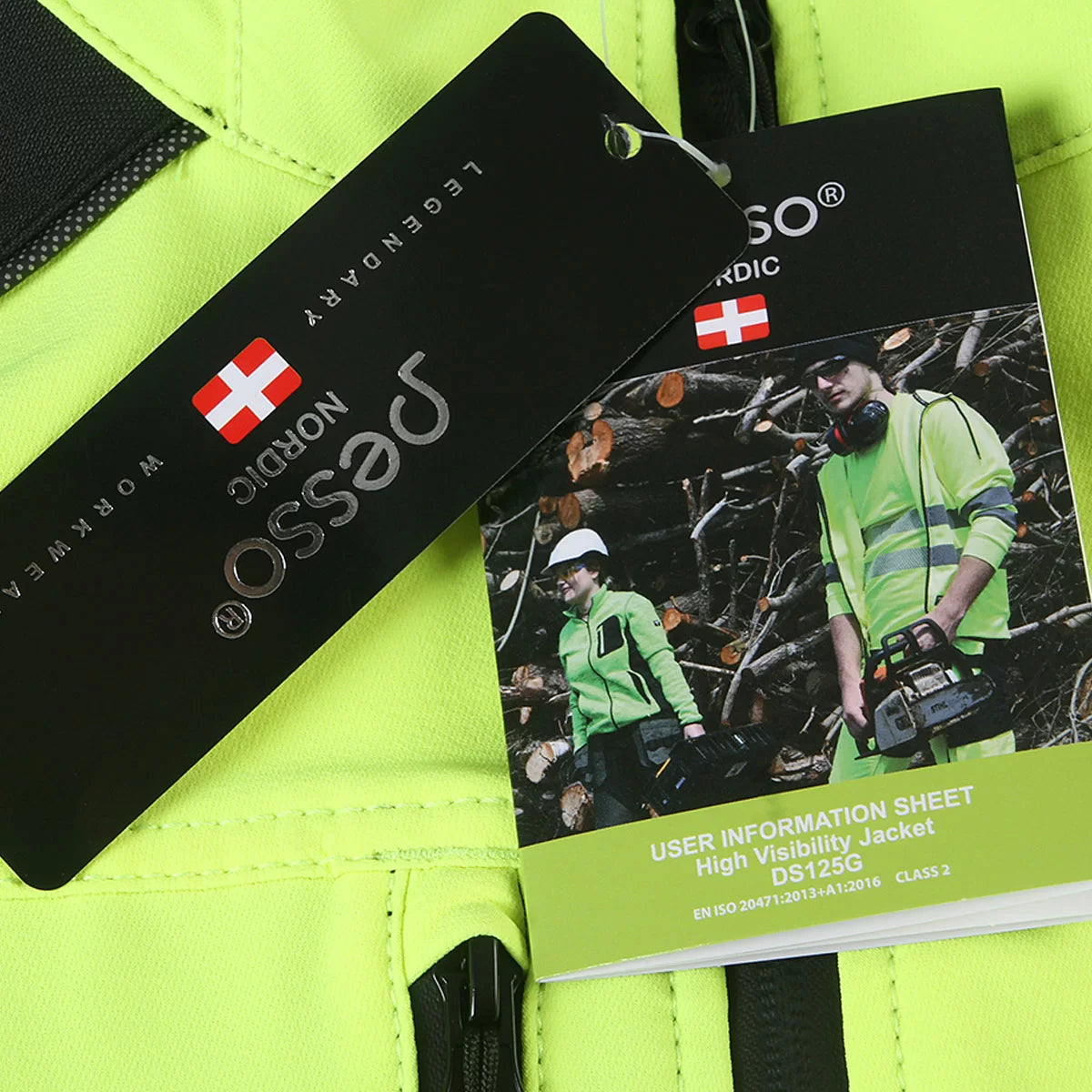 DS125G, VESTE DE TRAVAIL PESSO TITAN 125 EXTENSIBLE DANS LES 4 SENS, JAUNE