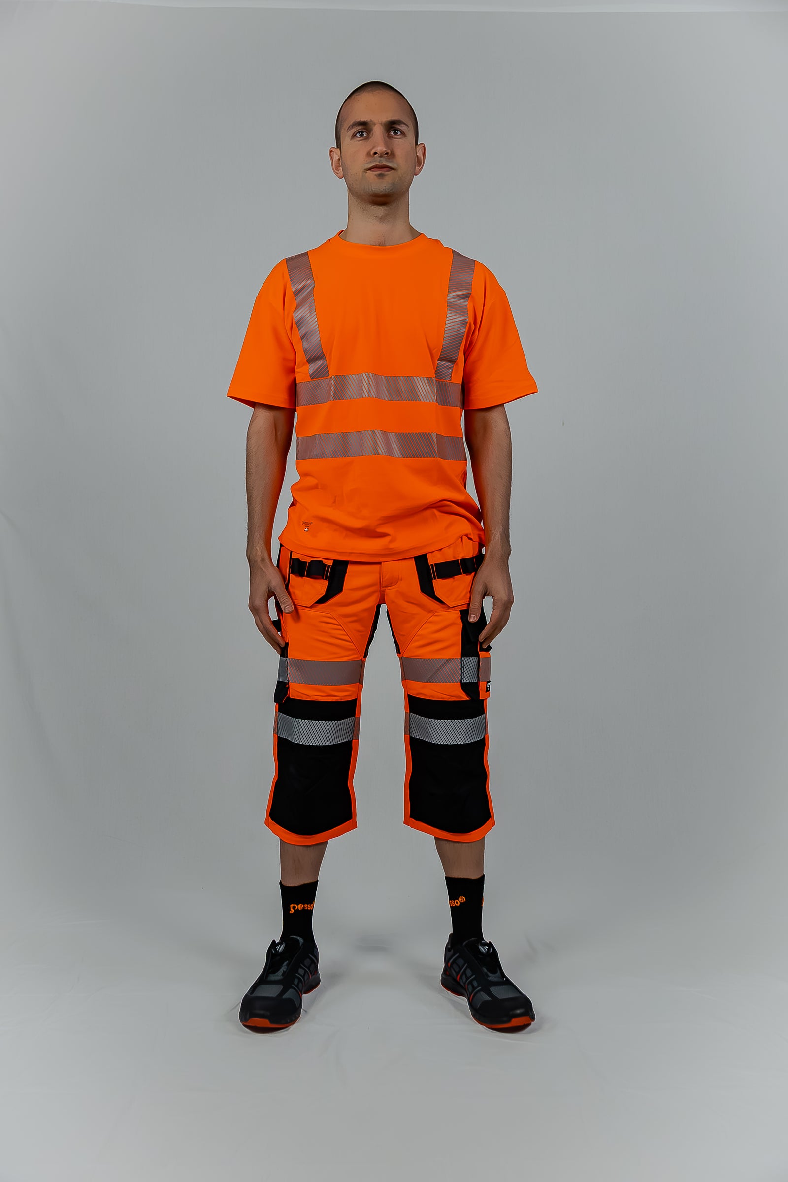 KB135OR, VÊTEMENTS DE TRAVAIL PANTALON COURT 3/4 PESSO URANUS FLEXPRO 135, ORANGE