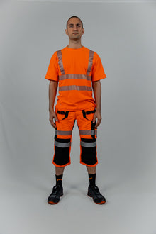 KB135OR, VÊTEMENTS DE TRAVAIL PANTALON COURT 3/4 PESSO URANUS FLEXPRO 135, ORANGE