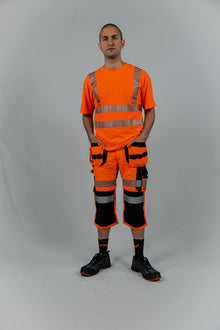 KB135OR, VÊTEMENTS DE TRAVAIL PANTALON COURT 3/4 PESSO URANUS FLEXPRO 135, ORANGE