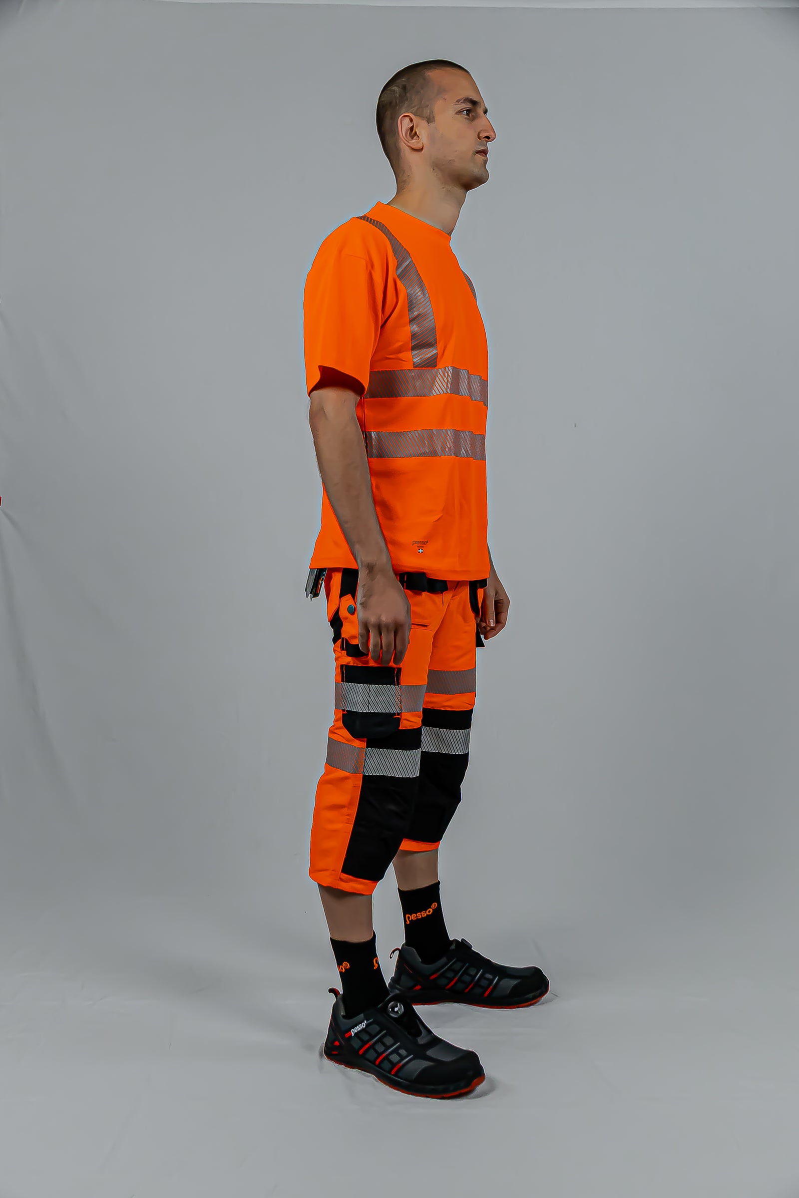 KB135OR, VÊTEMENTS DE TRAVAIL PANTALON COURT 3/4 PESSO URANUS FLEXPRO 135, ORANGE