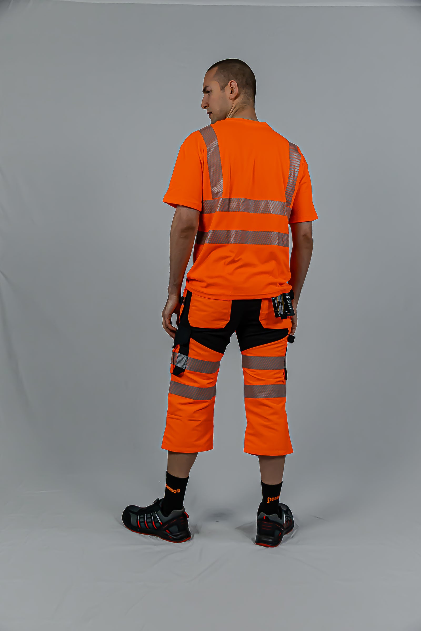 KB135OR, VÊTEMENTS DE TRAVAIL PANTALON COURT 3/4 PESSO URANUS FLEXPRO 135, ORANGE