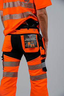 KB135OR, VÊTEMENTS DE TRAVAIL PANTALON COURT 3/4 PESSO URANUS FLEXPRO 135, ORANGE