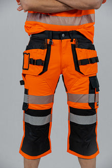 KB135OR, VÊTEMENTS DE TRAVAIL PANTALON COURT 3/4 PESSO URANUS FLEXPRO 135, ORANGE