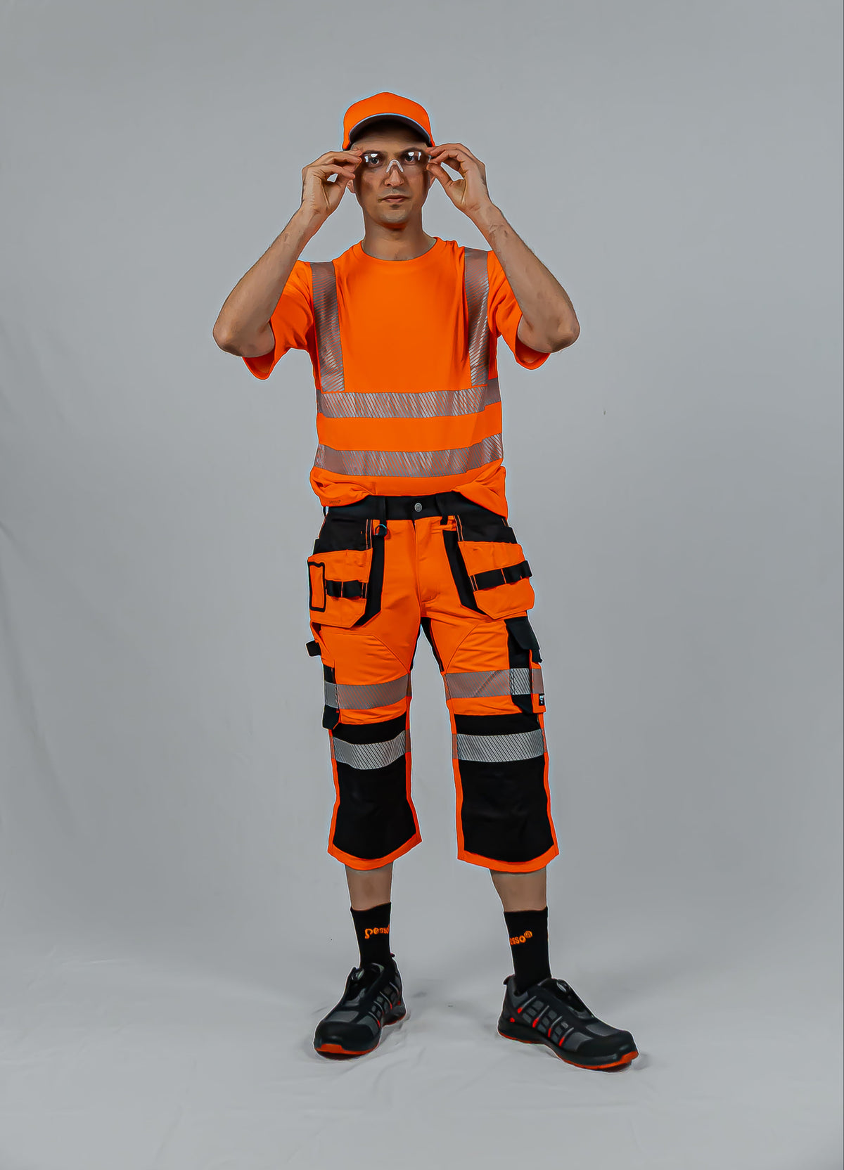 KB135OR, VÊTEMENTS DE TRAVAIL PANTALON COURT 3/4 PESSO URANUS FLEXPRO 135, ORANGE