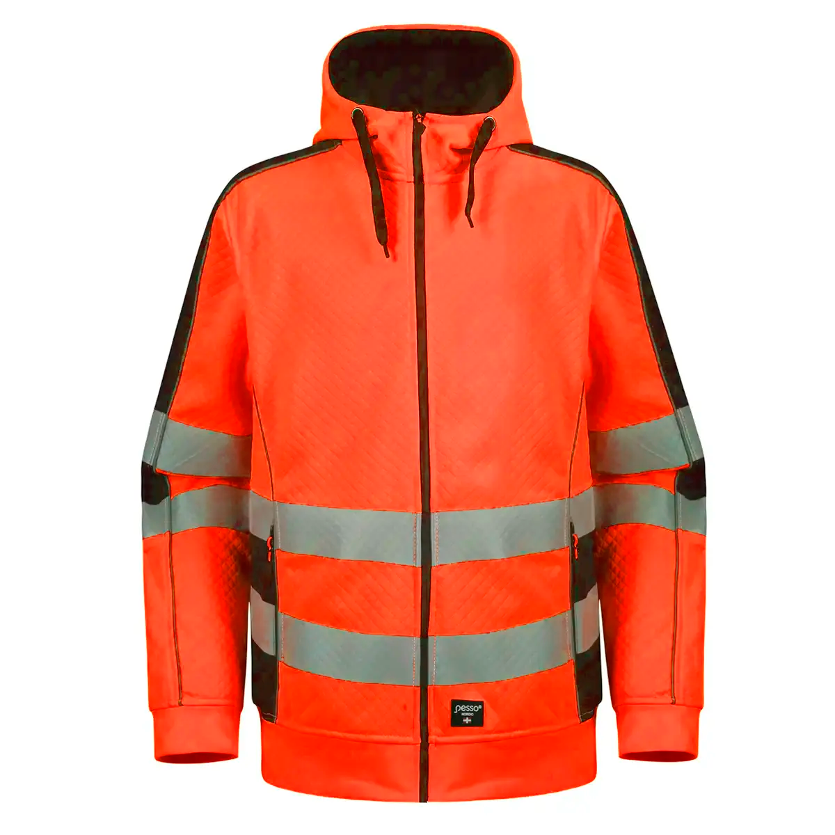 FL05_G ,WARM ZIP THROUGH FLEECE HOODIE PESSO , ORANGE