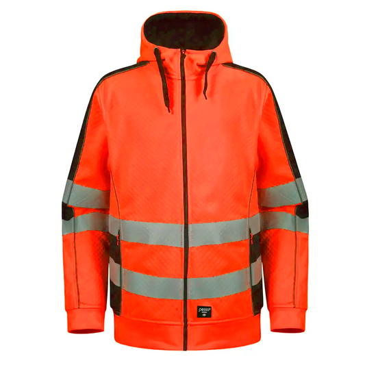 FL05_G ,WARM ZIP THROUGH FLEECE HOODIE PESSO , ORANGE