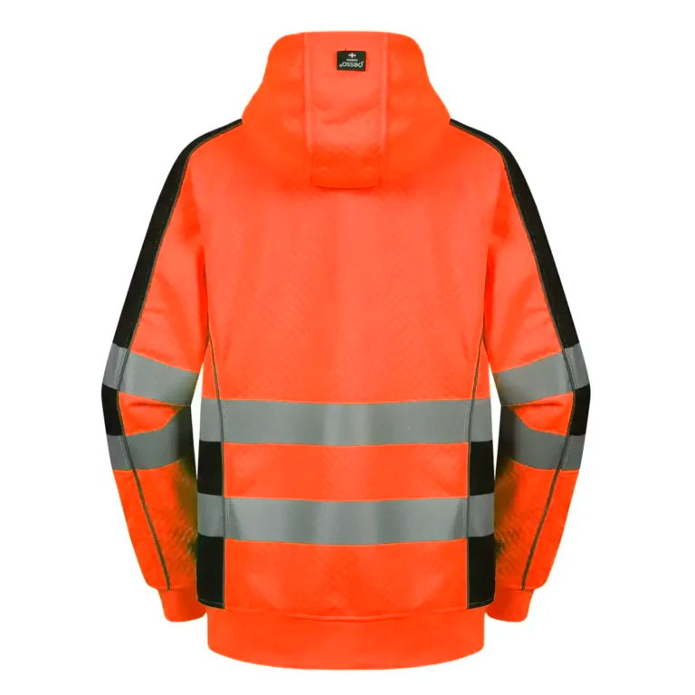 FL05_G ,WARM ZIP THROUGH FLEECE HOODIE PESSO , ORANGE