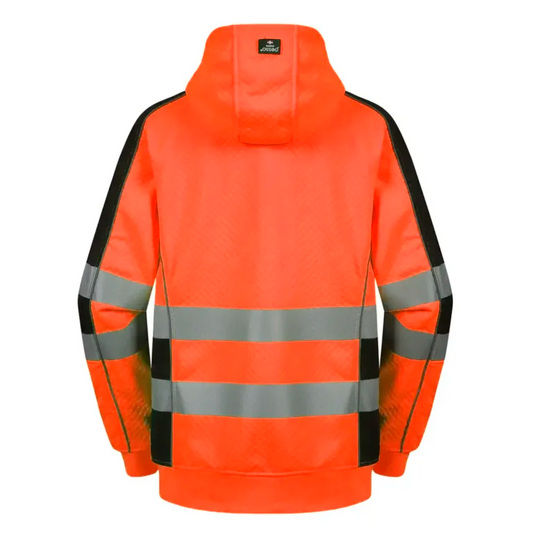 FL05_G ,WARM ZIP THROUGH FLEECE HOODIE PESSO , ORANGE
