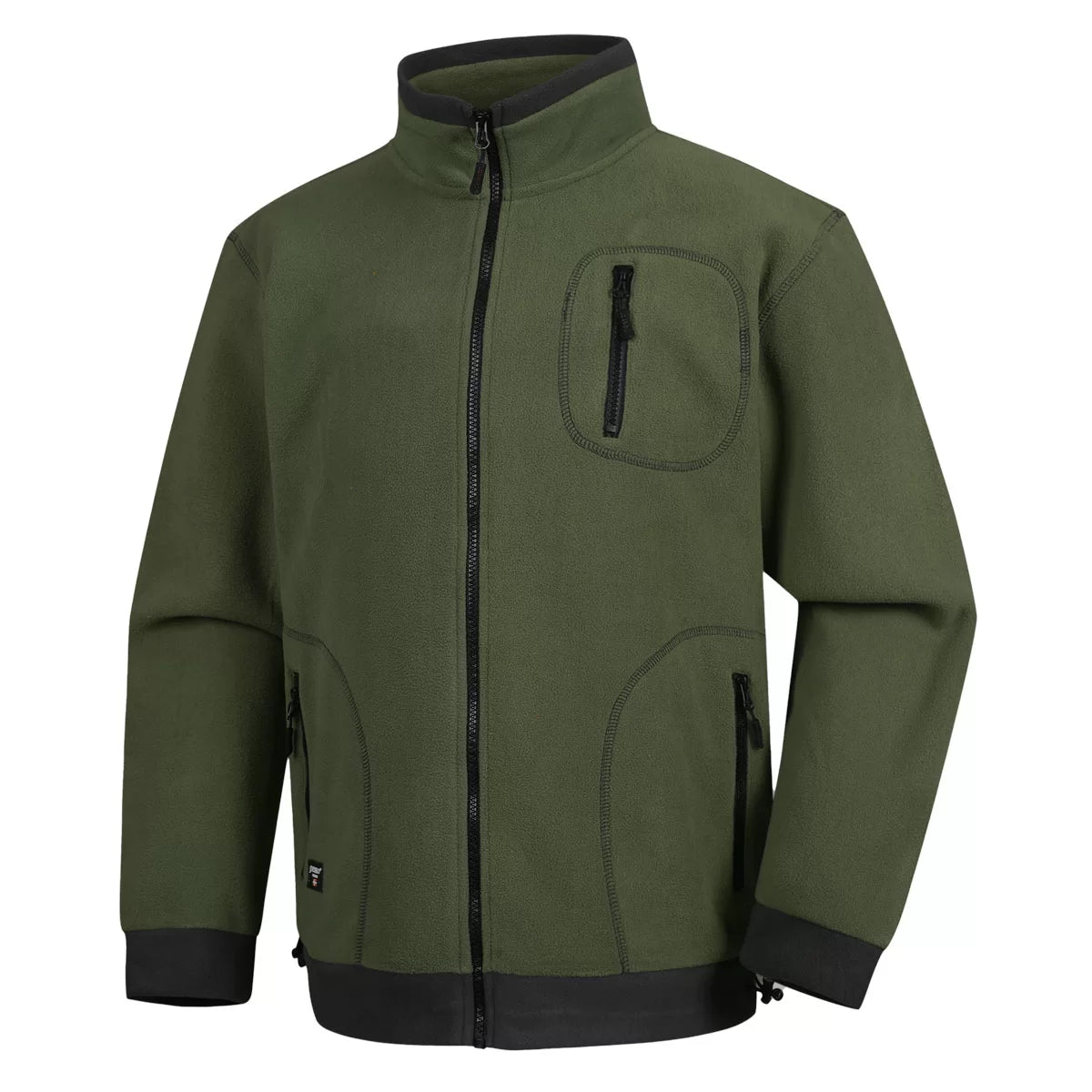 FMCN, PULL POLAIRE ZIPPÉ PESSO, VERT OLIVE
