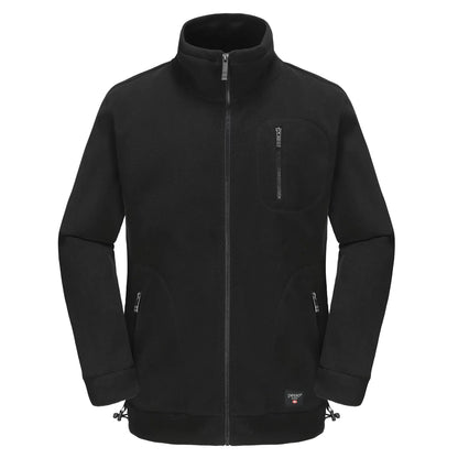FMJN, ZIP THROUGH FLEECE SWEATER PESSO, BLACK