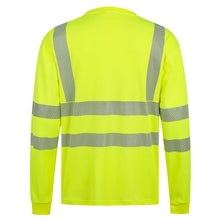 HVMIL_G, T-SHIRT À MANCHES LONGUES HAUTE VISIBILITÉ PESSO HVMIL, JAUNE