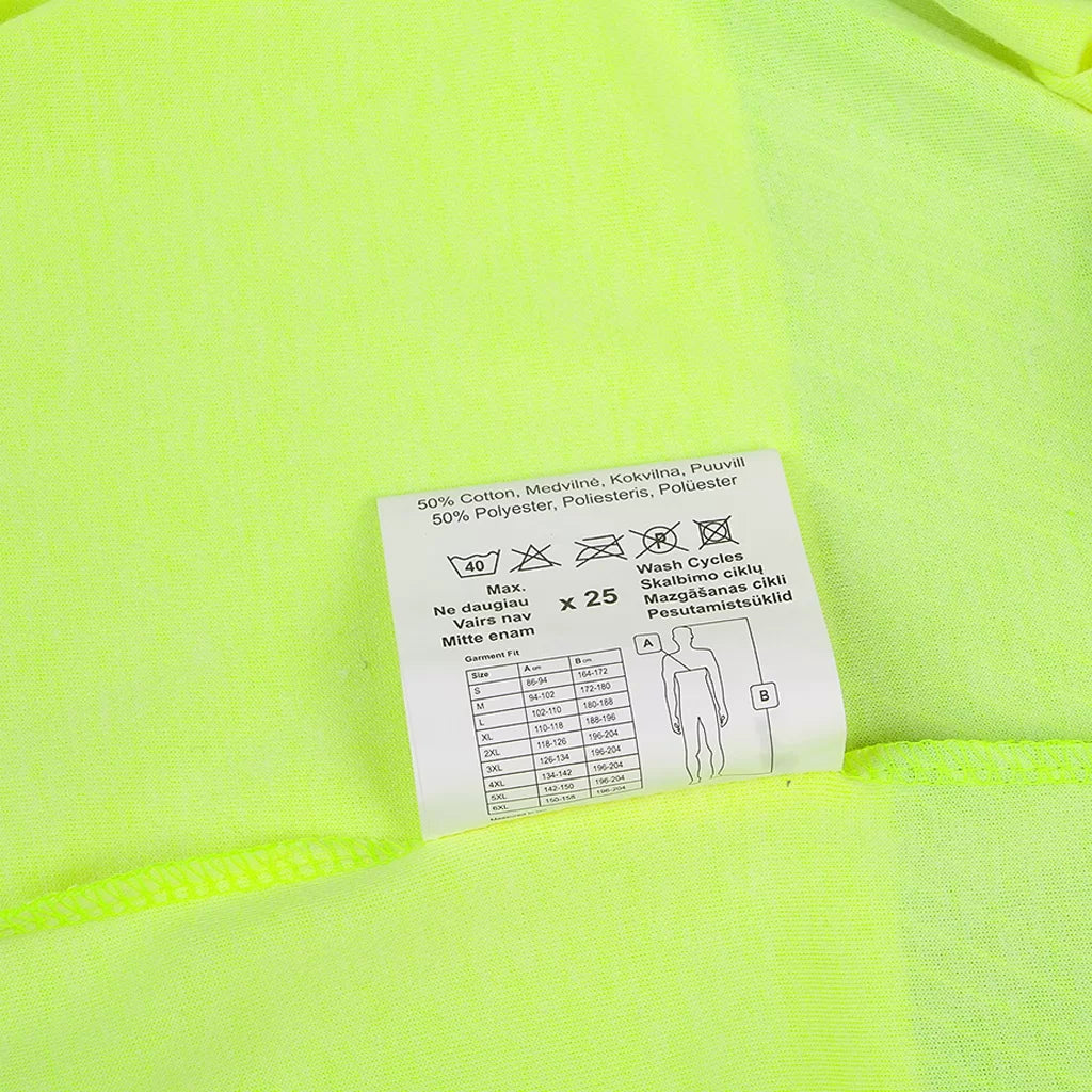 HVMIL_G, T-SHIRT À MANCHES LONGUES HAUTE VISIBILITÉ PESSO HVMIL, JAUNE