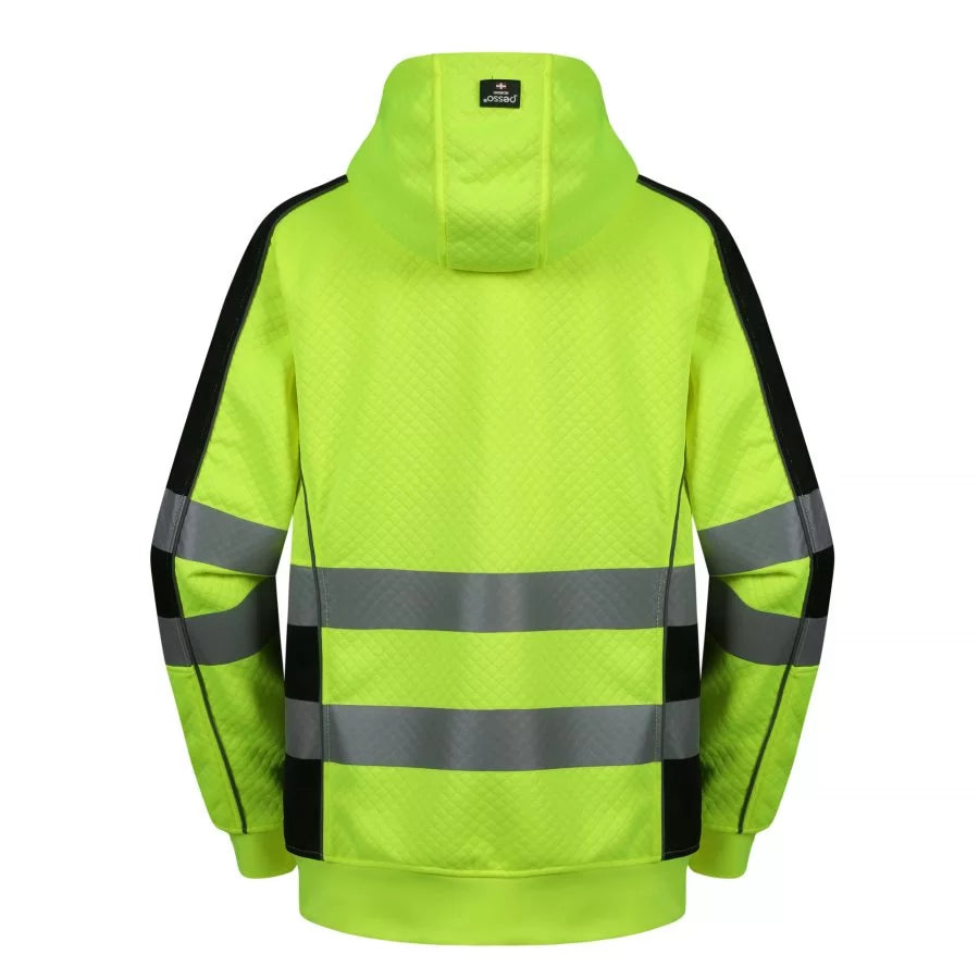 FL05_G, SWEAT À CAPUCHE EN POLAIRE ZIPPÉ CHAUD PESSO, JAUNE