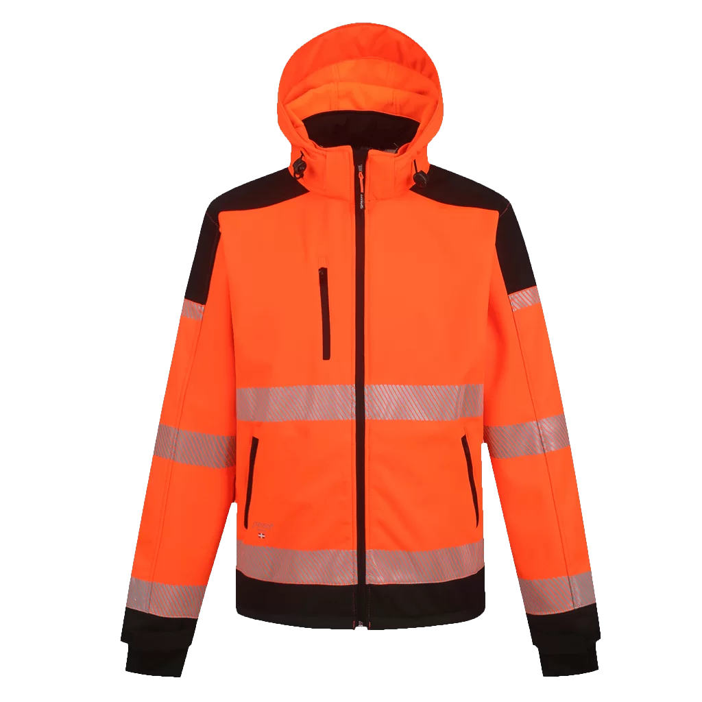 PALMERO_OR, VESTE SOFTSHELL HAUTE VISIBILITÉ PESSO PALERMO, ORANGE