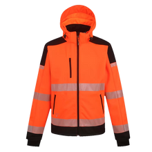 PALMERO_OR, VESTE SOFTSHELL HAUTE VISIBILITÉ PESSO PALERMO, ORANGE