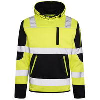 HV-042 Aviator High Vis 4 Pockets Pullover Hoodie - GREEN/Navy