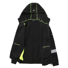 JERSEY_HV, SWEAT À CAPUCHE ZIPPÉ CHAUD PESSO JERSEY, NOIR/JAUNE