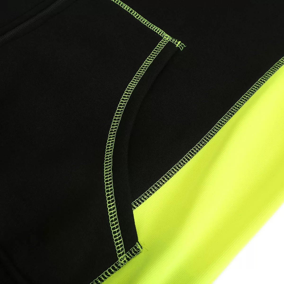 JERSEY_HV, SWEAT À CAPUCHE ZIPPÉ CHAUD PESSO JERSEY, NOIR/JAUNE
