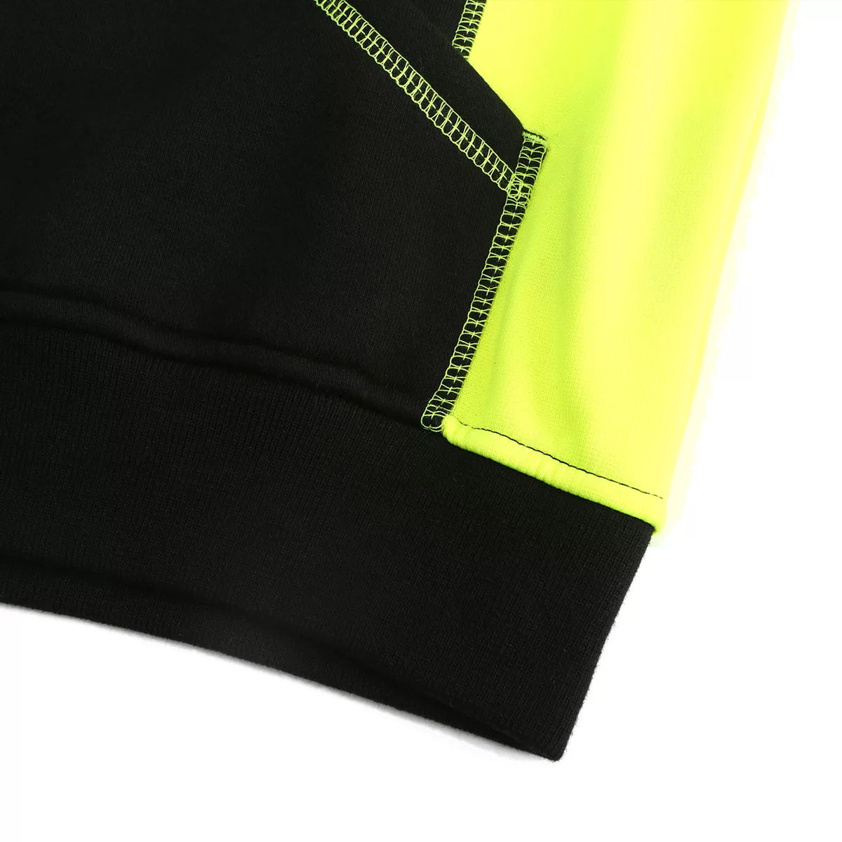 JERSEY_HV, SWEAT À CAPUCHE ZIPPÉ CHAUD PESSO JERSEY, NOIR/JAUNE