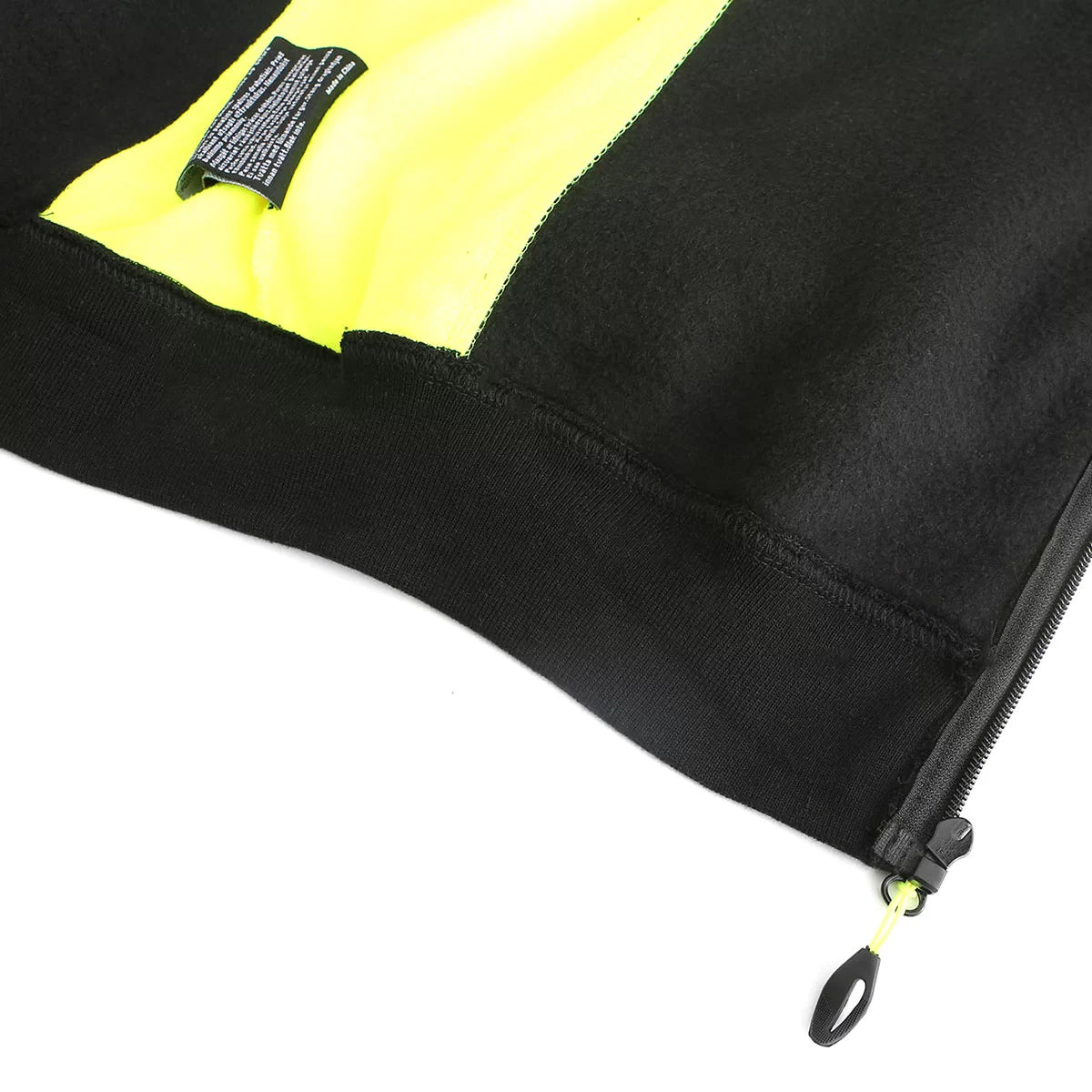 JERSEY_HV, SWEAT À CAPUCHE ZIPPÉ CHAUD PESSO JERSEY, NOIR/JAUNE