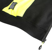 JERSEY_HV, SWEAT À CAPUCHE ZIPPÉ CHAUD PESSO JERSEY, NOIR/JAUNE