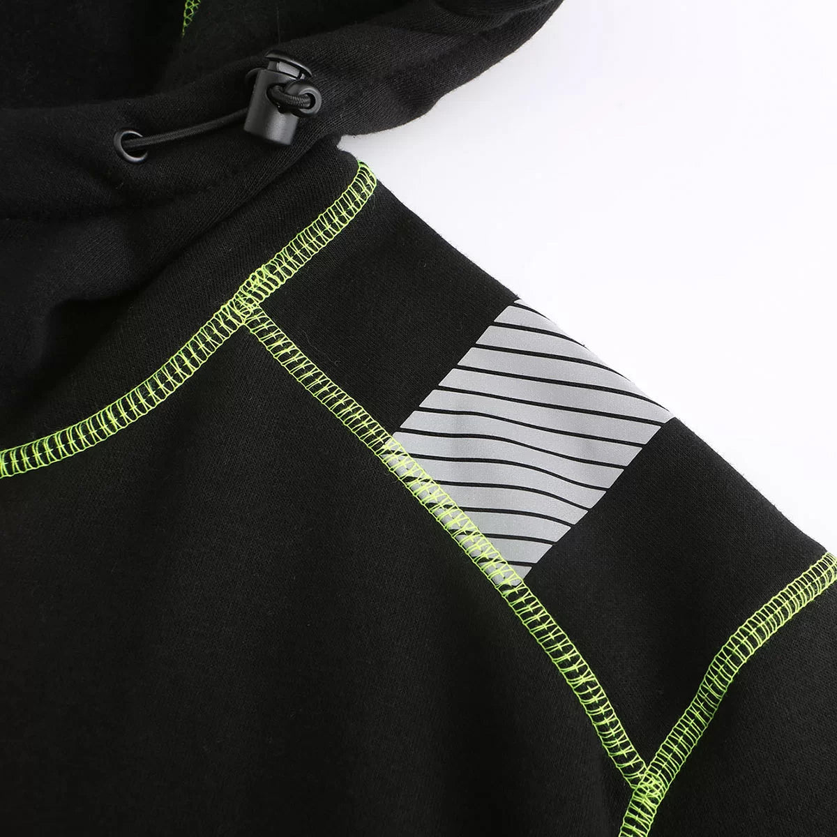 JERSEY_HV, SWEAT À CAPUCHE ZIPPÉ CHAUD PESSO JERSEY, NOIR/JAUNE