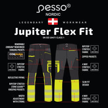 KD175_HVG, PANTALON DE TRAVAIL PESSO JUPITER FLEX FIT KD175_HVG, JAUNE