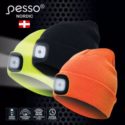KLED, BONNET AVEC LUMIÈRE LED RECHARGEABLE PAR USB PESSO NORDIC