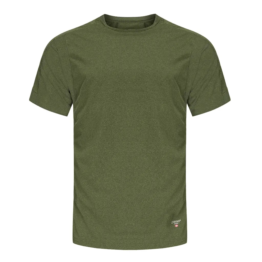 MP205_G, T-SHIRT PESSO BREEZE, GRIS-JAUNE