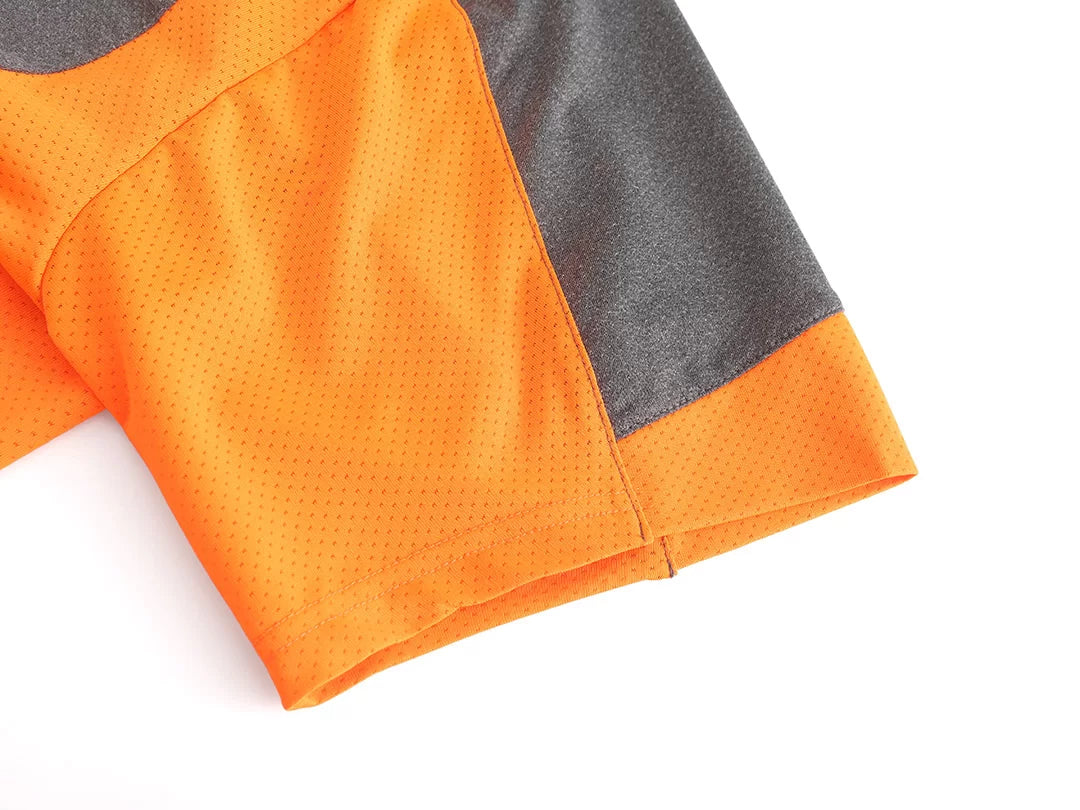 MP205_OR, T-SHIRT PESSO BREEZE, GRIS-ORANGE