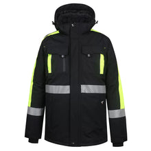 NOVA_J, VESTE D'HIVER IMPERMÉABLE PESSO NOVA, NOIR – JAUNE