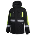 NOVA_J, VESTE D'HIVER IMPERMÉABLE PESSO NOVA, NOIR – JAUNE