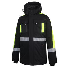NOVA_J, VESTE D'HIVER IMPERMÉABLE PESSO NOVA, NOIR – JAUNE