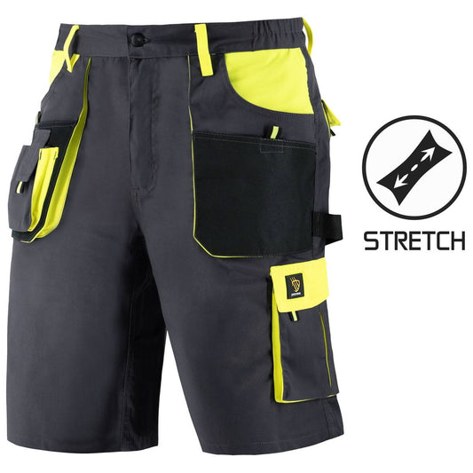 PROWORK STRETCH SHORTS grey - yelow Procera